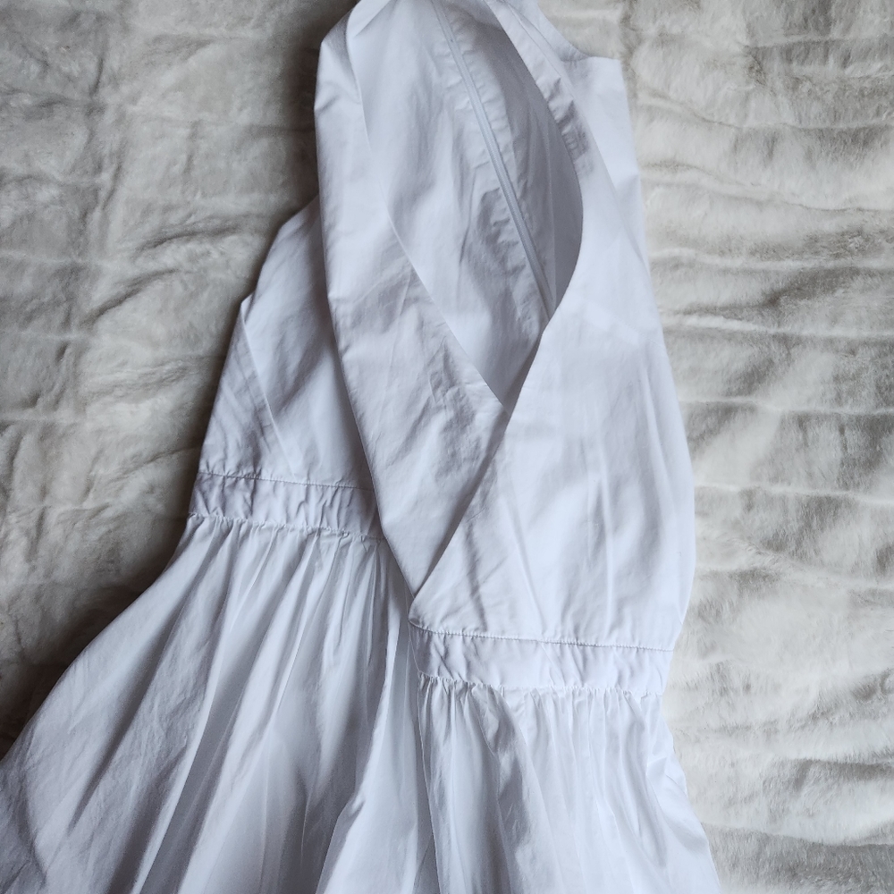JCrew High Neck Cotton Poplin Sleeveless Midi Dress White Size 4, 6, 8, 10 NWT - Picture 12 of 16